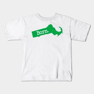 Massachusetts Born MA Green Kids T-Shirt